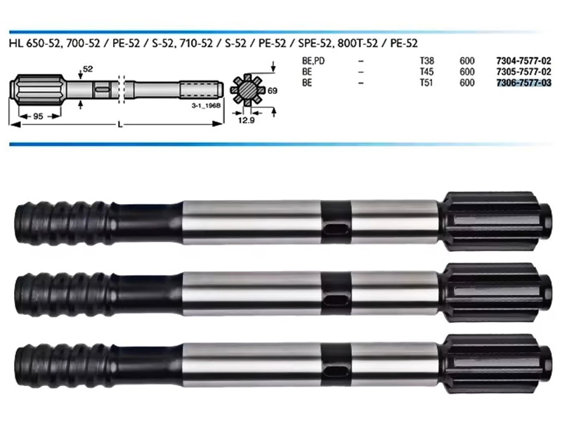 Drifter Coupling Striking Bar Shank Adapter with Thread R32 R38 T38 T45 T51 Drifter Coupling Striking Bar Shank Adapter with Thread R32 R38 T38 T45 T51