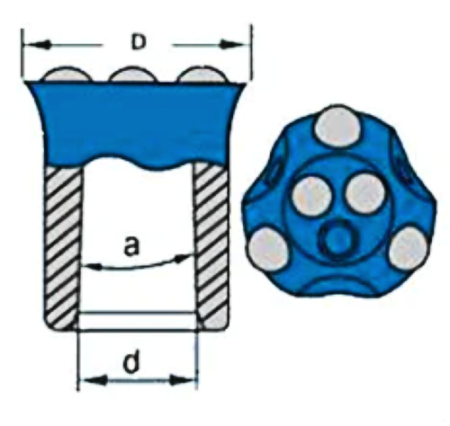 Rock Drilling Tools Taper Button Drill Bits Tapered Cross Bits